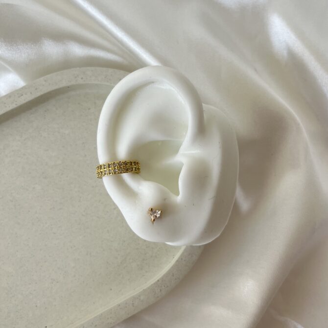 Ear Cuff Diamantado dos líneas