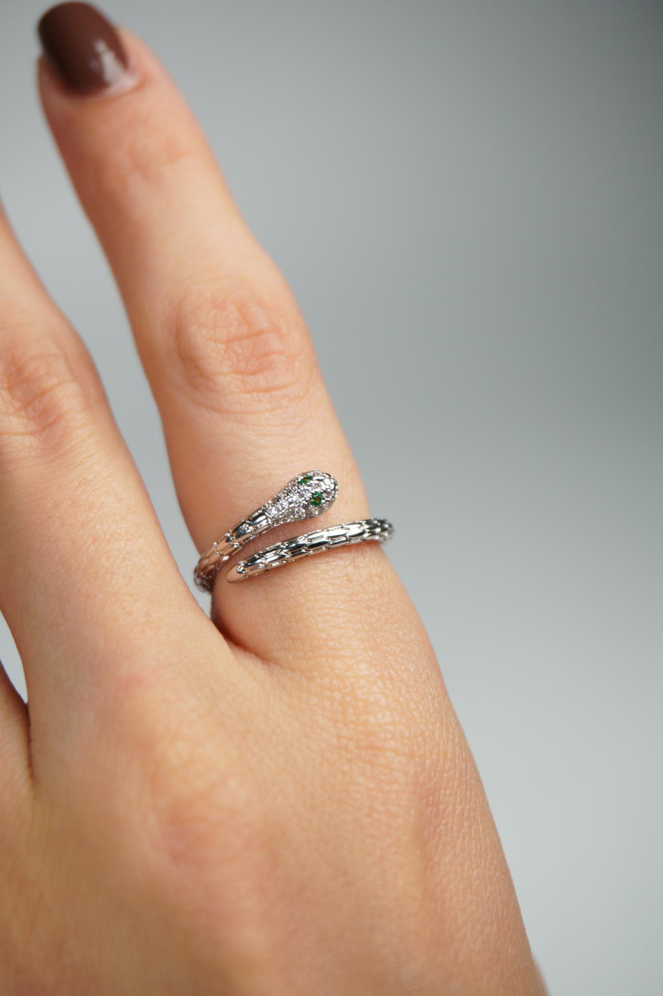 Anillo de serpiente plateada - Imagen 5