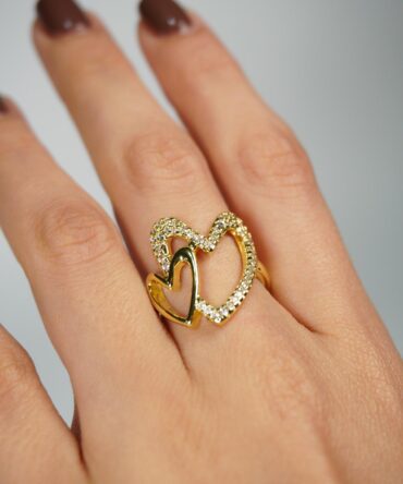 Anillo corazones dobles
