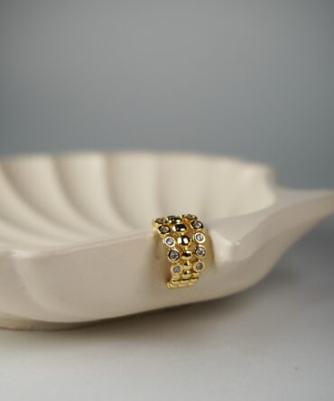 Earcuff tres líneas con diamantes