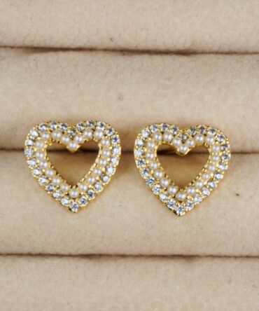 Topitos de corazón dorado con diamantes