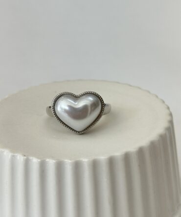 Anillo corazón plateado