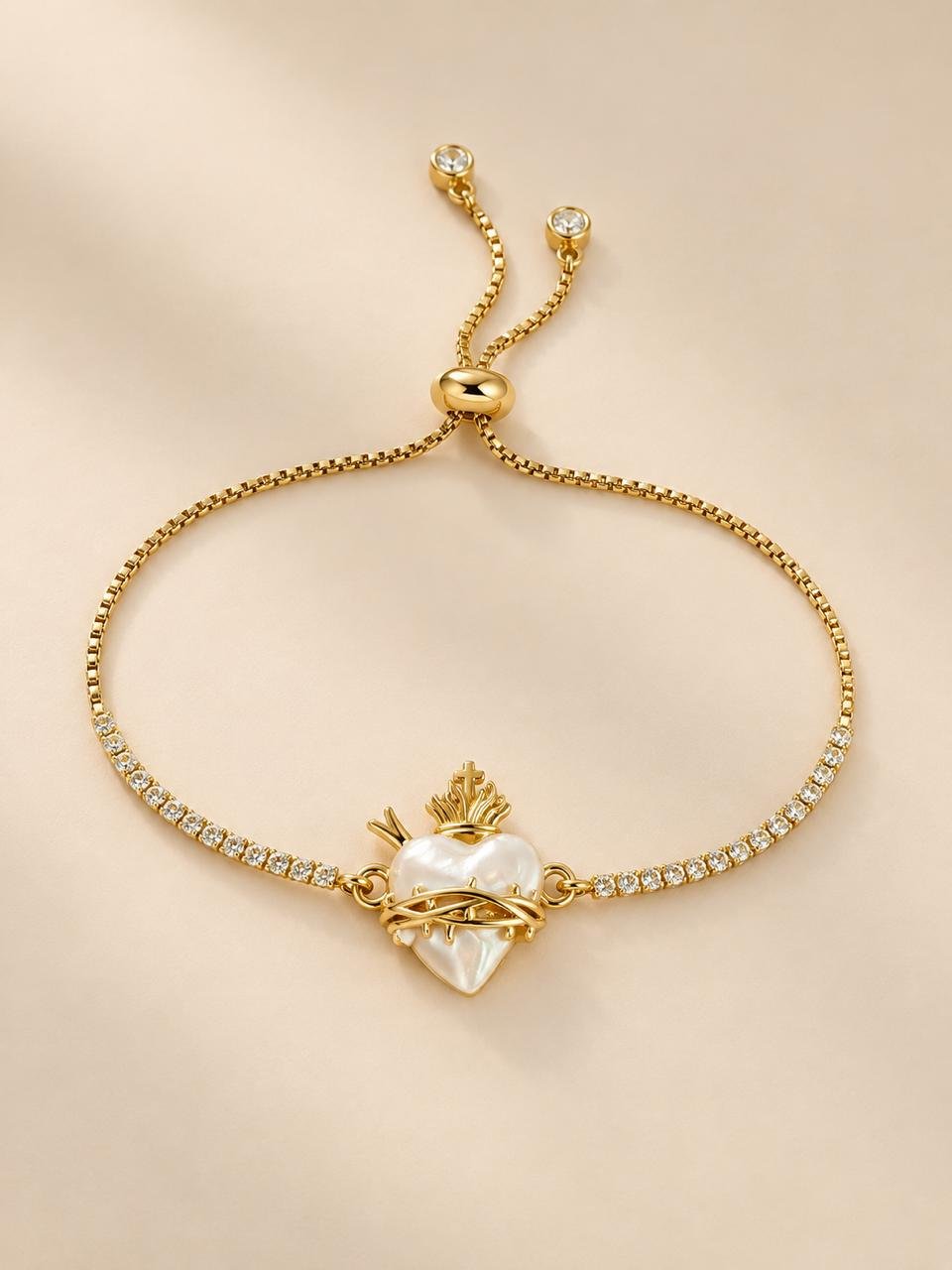 Pulsera Sagrado Corazón Nácar