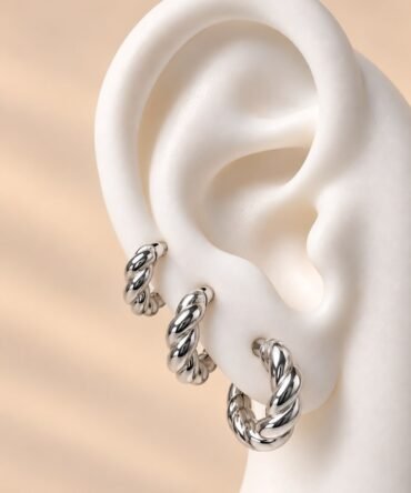 Set de Candongas Trenza Silver