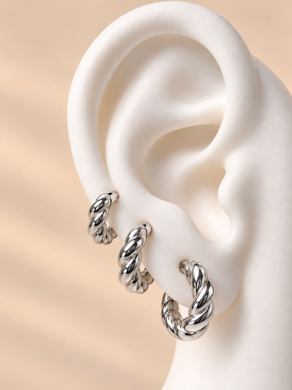 Set de Candongas Trenza Silver